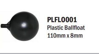 PLFLO001 #1. Ballfloat 110mm x08mm Plastic